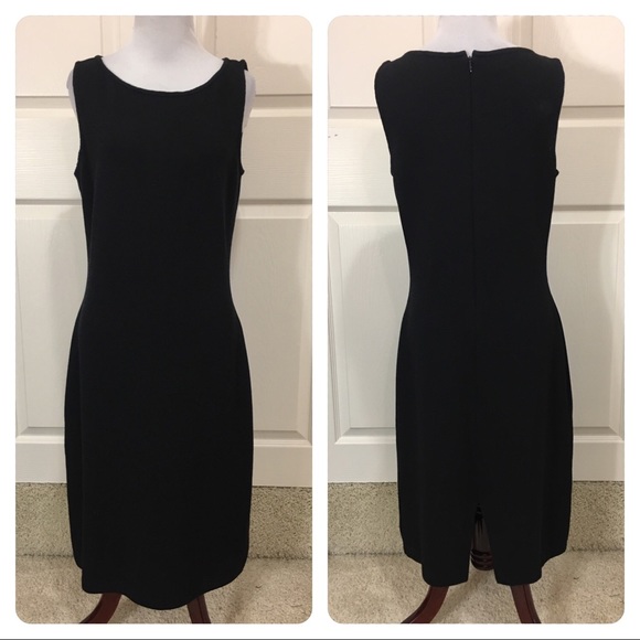 st john black knit dress